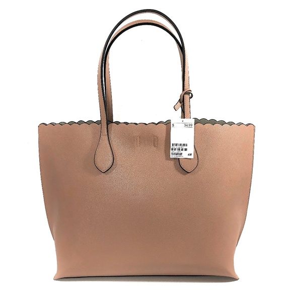 H&M Bags Womens Hm Tan Shopper Tote Bag With Clutch Poshmark